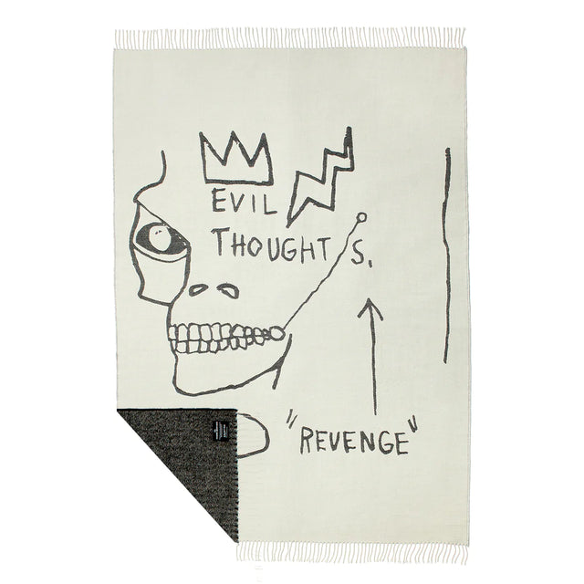 Basquiat Throw Blanket Featuring "Evil Thoughts"