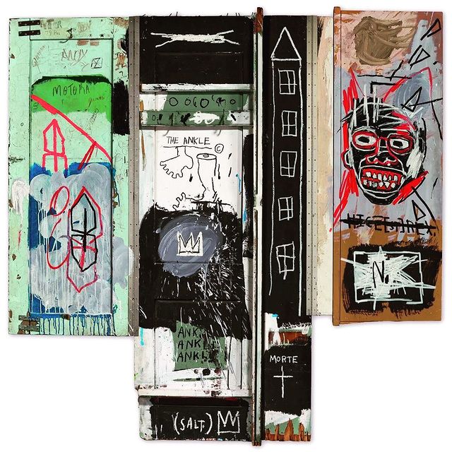 Reimagining the Triptych: Basquiat's Intensity in 'Portrait of the Artist as a Young Derelict'