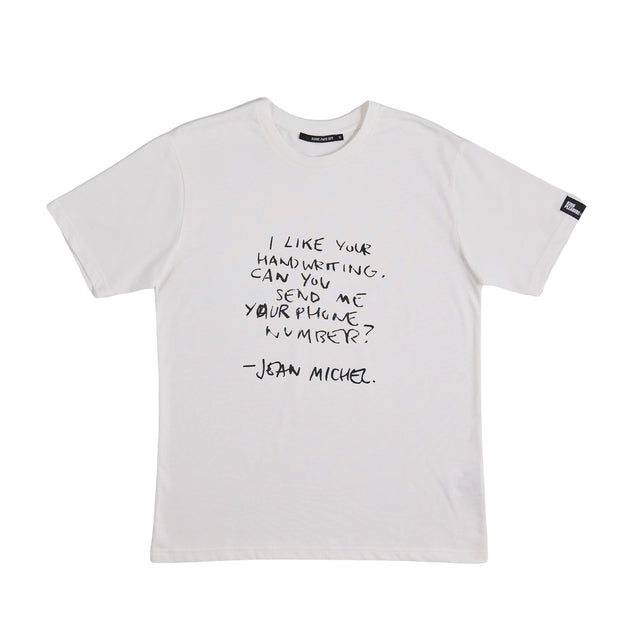 Basquiat T-Shirt - White,  "I Like Your Handwriting"