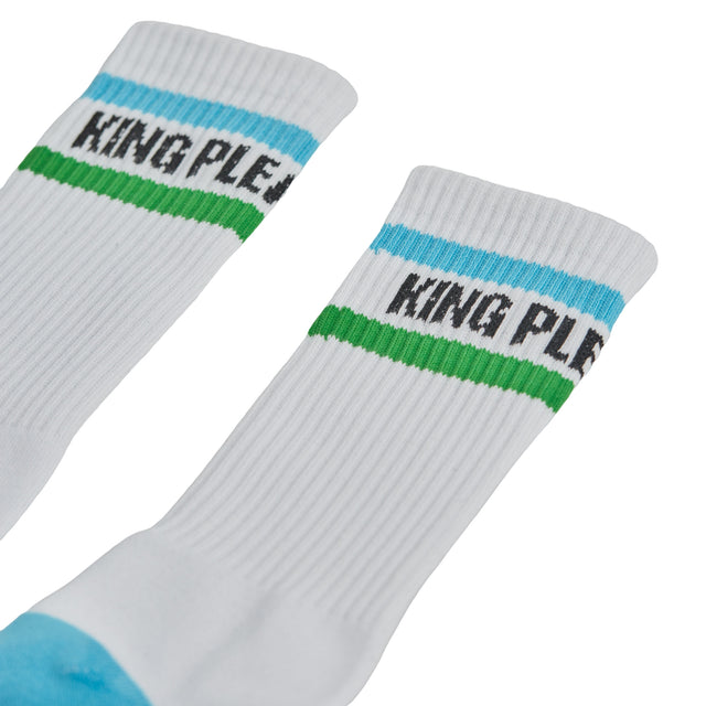 Basquiat King Pleasure Socks with Blue and Green Stripe