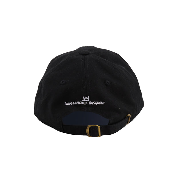 Basquiat Embroidered Cap - Black, Crown Face