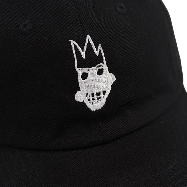 Basquiat Embroidered Cap - Black, Crown Face