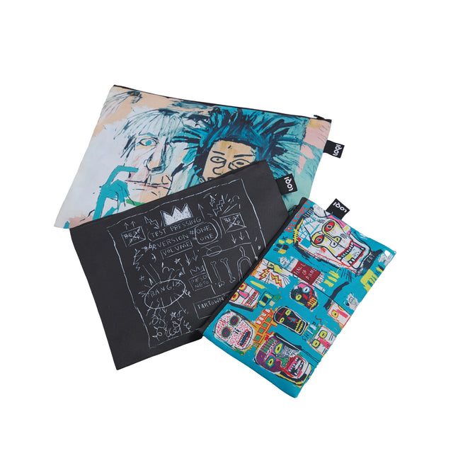 Basquiat Zip Pocket Clutch Bags (Set of 3), "Dos Cabezas", "Mitchell Crew" and "Beat Bop"