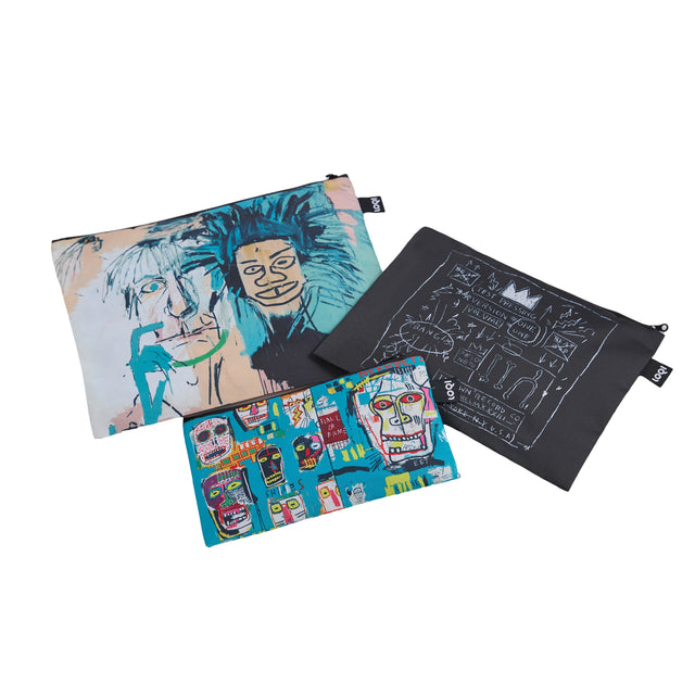 Basquiat Zip Pocket Clutch Bags (Set of 3), "Dos Cabezas", "Mitchell Crew" and "Beat Bop"