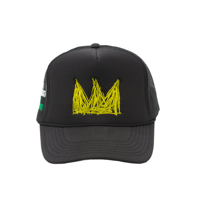 Basquiat Trucker Hat - Black, Crown and Basquiat: King Pleasure© Exhibition