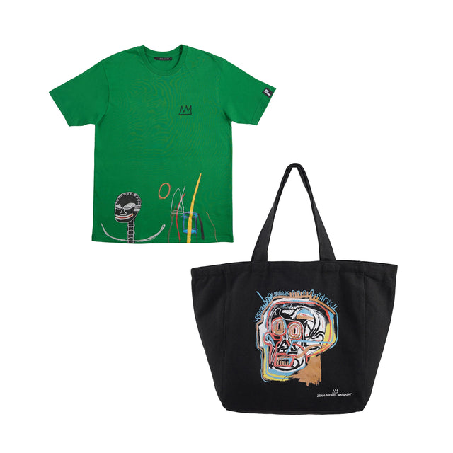 Basquiat Green All-Over T-Shirt & "Untitled" Black Tote Bag