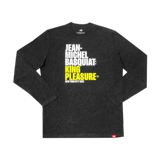 Basquiat T-Shirt Long Sleeve - Heather Black, Basquiat: King Pleasure© New York City