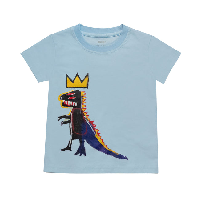 Basquiat Dinosaur Pez Dispenser Kids T-Shirt Light Blue