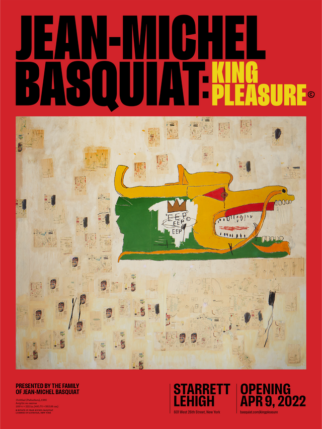 Basquiat Identity Poster -Red - 18X24, "Palladium" and Basquiat: King Pleasure© Exhibition New York City
